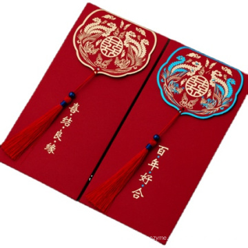 Wholesale full color printing wedding/Chinese new year red packet gold cash envelope